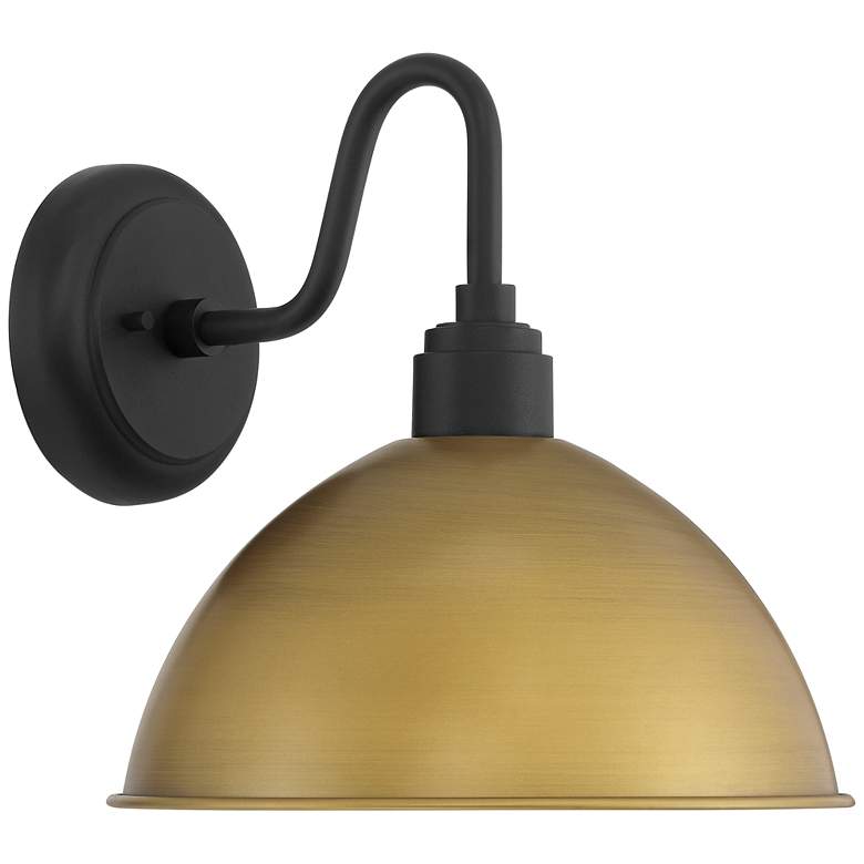 Image 6 Possini Euro Miles 12 1/2"H Black and Gold Outdoor Wall Light Set of 2 more views