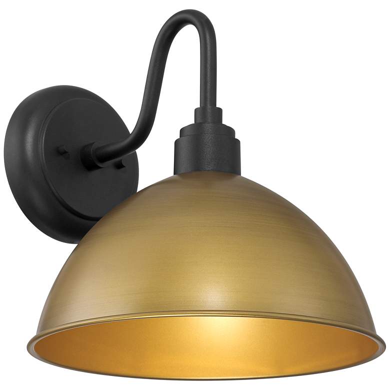 Image 7 Possini Euro Miles 12 1/2"H Black and Gold Outdoor Wall Light Set of 2 more views