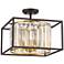 Possini Euro Milne 14" Wide Metal and Crystal 4-Light Ceiling Light