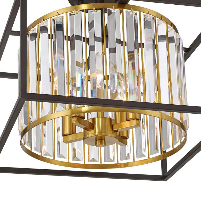 Image 3 Possini Euro Milne 14" Wide Metal and Crystal 4-Light Ceiling Light more views