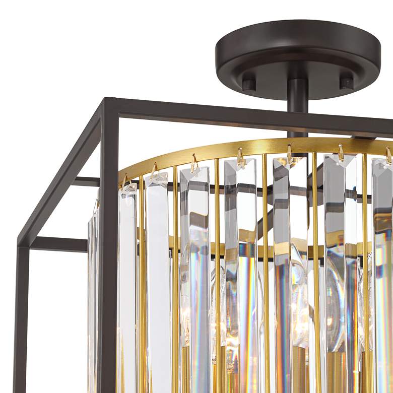 Image 4 Possini Euro Milne 14" Wide Metal and Crystal 4-Light Ceiling Light more views