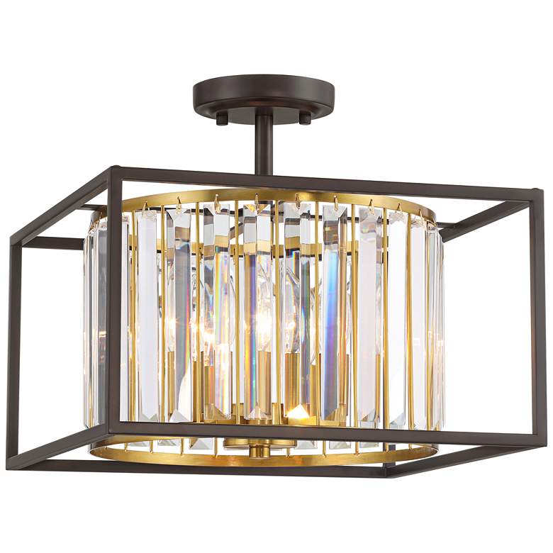 Image 6 Possini Euro Milne 14" Wide Metal and Crystal 4-Light Ceiling Light more views