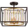 Watch A Video About the Milne 14 Wide Bronze and Brass 4 Light Ceiling Light