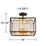 Watch A Video About the Milne 14 Wide Bronze and Brass 4 Light Ceiling Light