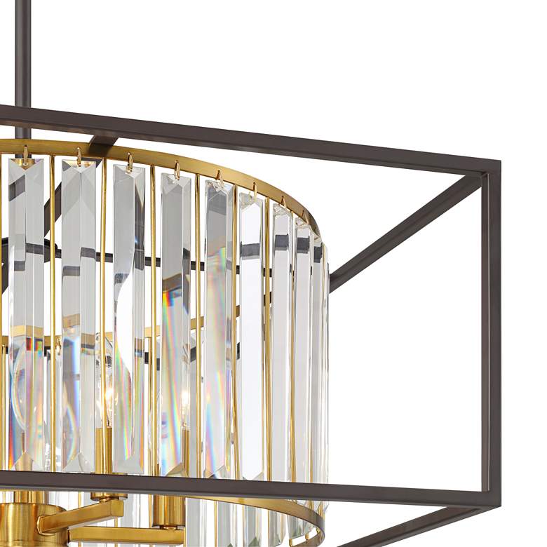 Image 3 Possini Euro Milne 20" Wide Bronze and Burnished Brass 5-Light Pendant more views