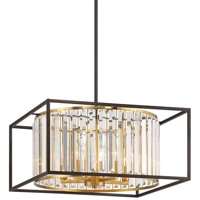 Image 2 Possini Euro Milne 20"W Bronze and Burnished Brass 5-Light Pendant
