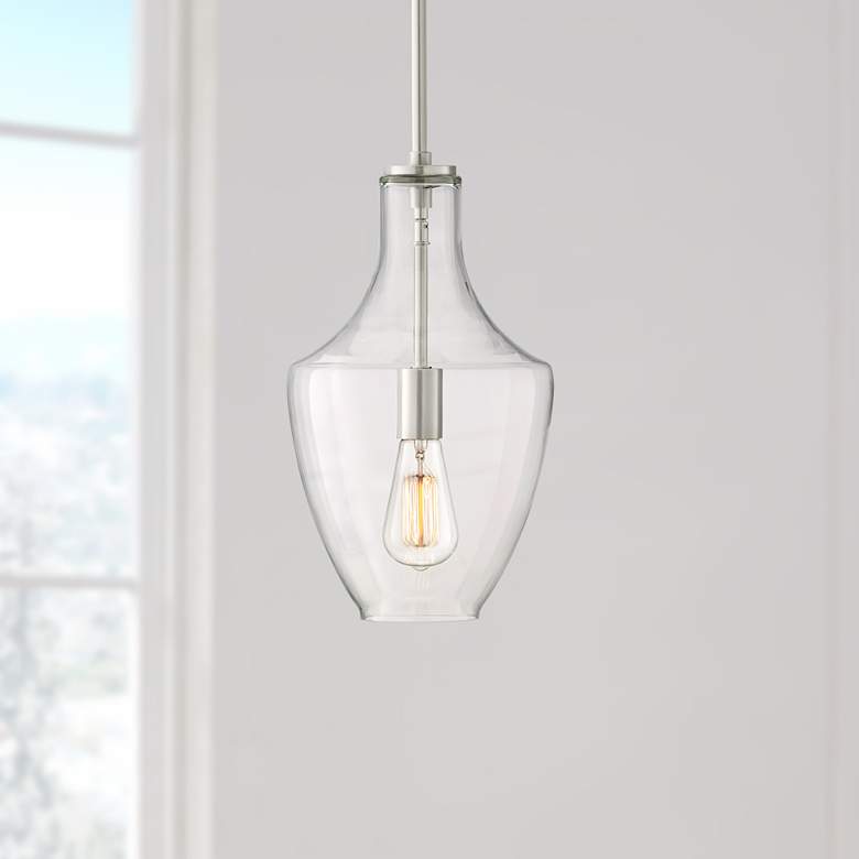 Image 1 Possini Euro Milstone 8 3/4 inch Wide Nickel and Clear Glass Mini Pendant