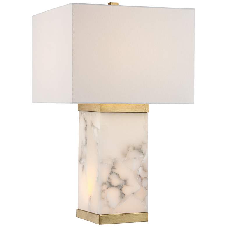 Image 2 Possini Euro Mindy 24 3/4 inch Alabaster Table Lamp with Night Light