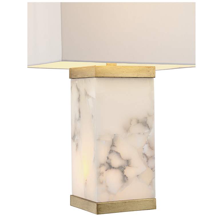 Image 5 Possini Euro Mindy 24 3/4" Alabaster Table Lamp with Night Light more views