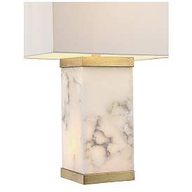 Image5 of Possini Euro Mindy 24 3/4" Alabaster Table Lamp with Night Light more views