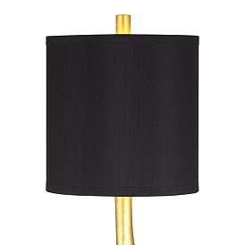 Image4 of Possini Euro Minerva Gold Leaf Black Table Lamps Set of 2 more views