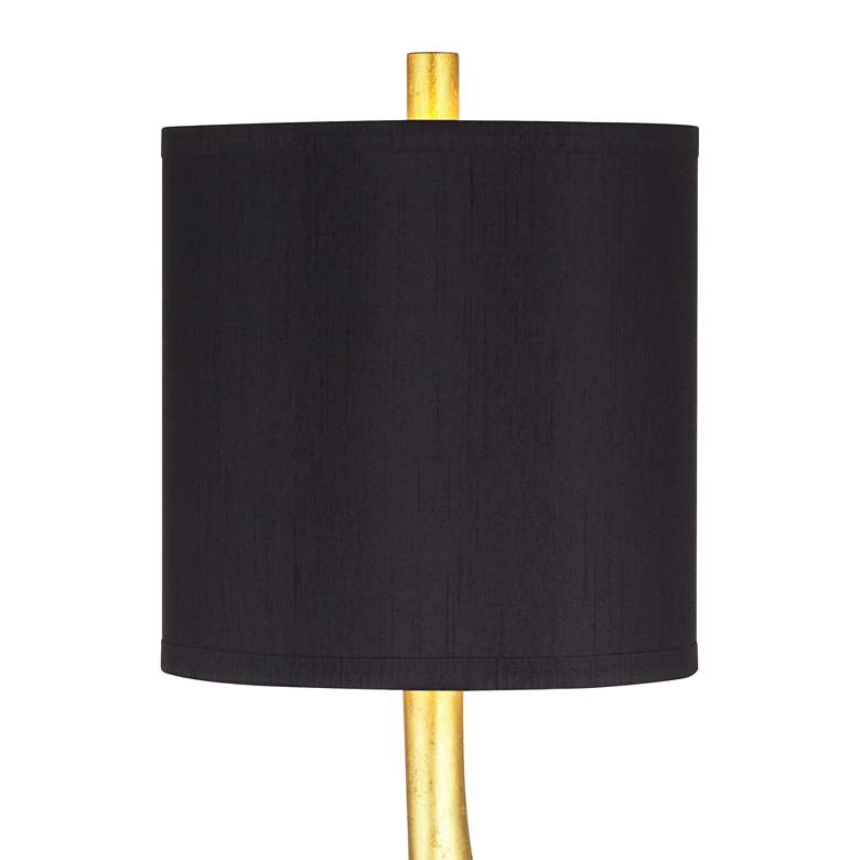Image 4 Possini Euro Minerva Gold Leaf Black Table Lamps Set of 2 more views