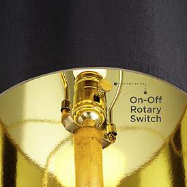 Image5 of Possini Euro Minerva Gold Leaf Black Table Lamps Set of 2 more views