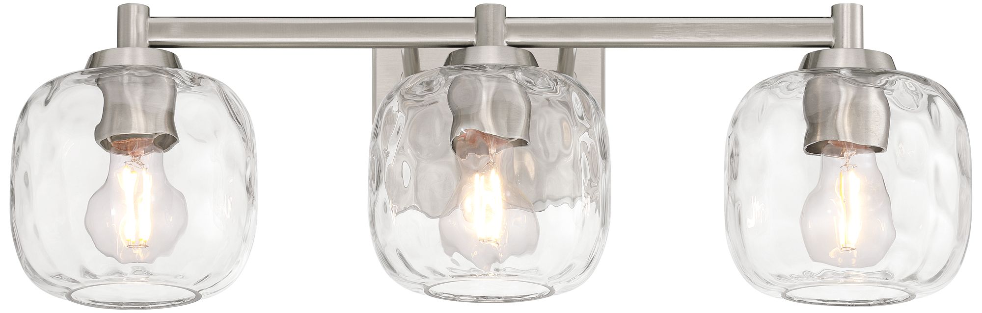 Image 2 Possini Euro Mio 23" Wide Brushed Nickel and Glass 3-Light Bath Light