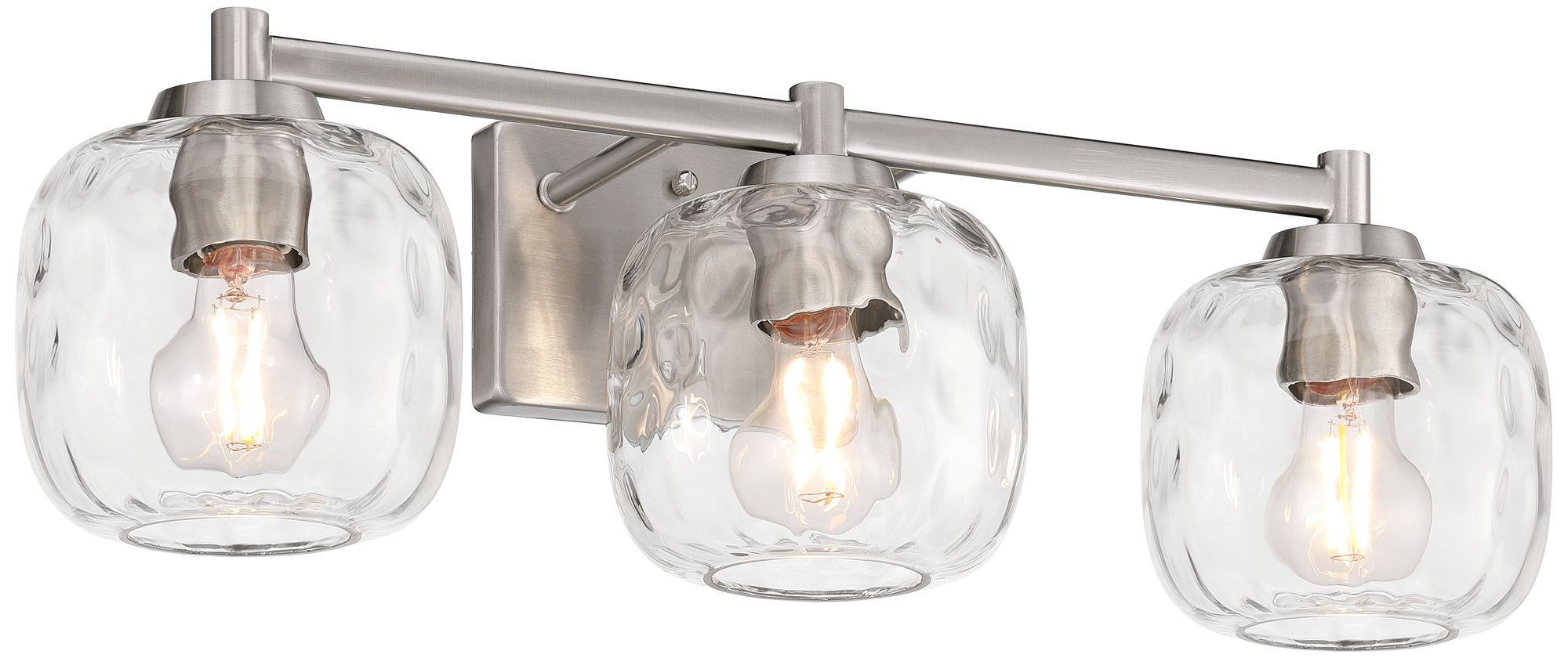 Image 6 Possini Euro Mio 23" Wide Brushed Nickel and Glass 3-Light Bath Light more views
