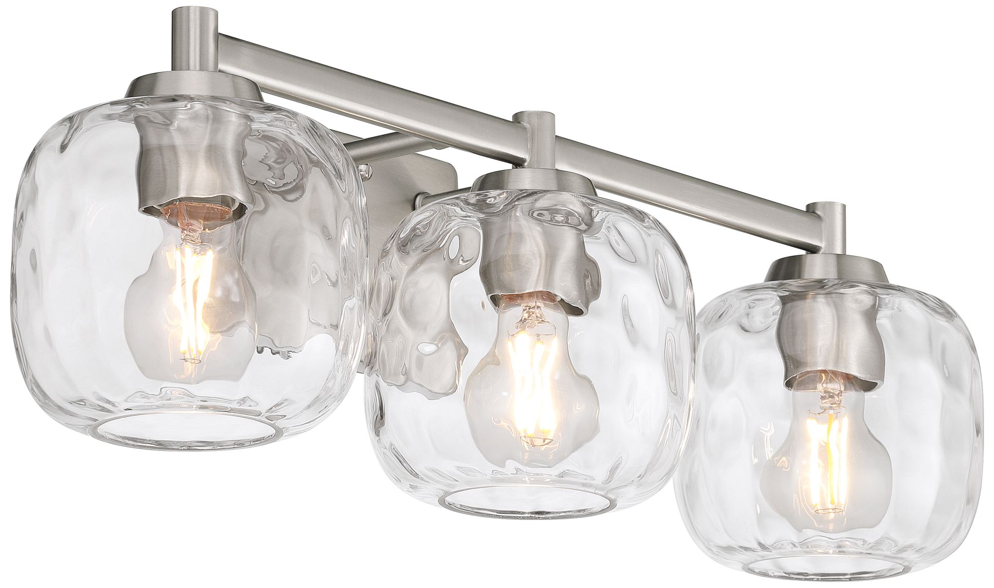 Image 7 Possini Euro Mio 23" Wide Brushed Nickel and Glass 3-Light Bath Light more views