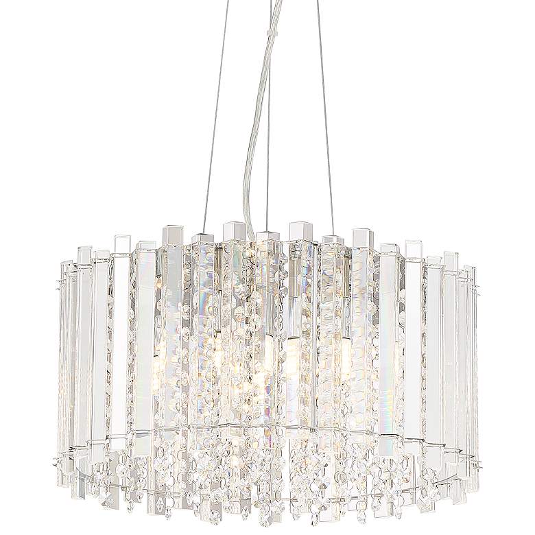Image 2 Possini Euro Mirabell 16 inch Wide Crystal LED Modern Drum Pendant