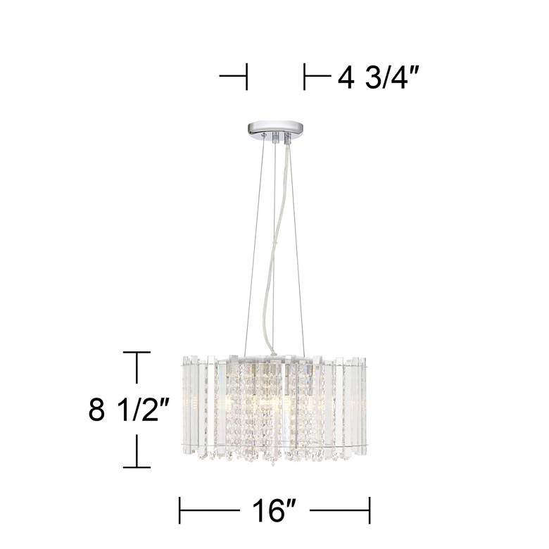 Image 7 Possini Euro Mirabell 16" Wide Crystal LED Modern Drum Pendant more views