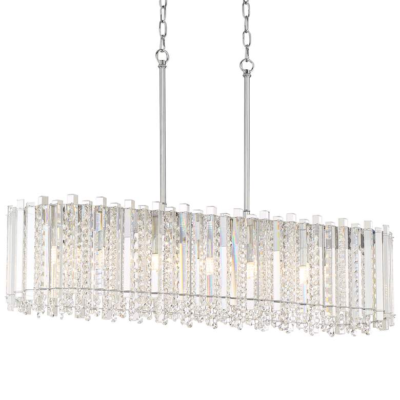Image 2 Possini Euro Mirabell 34" Crystal LED Kitchen Island Linear Pendant