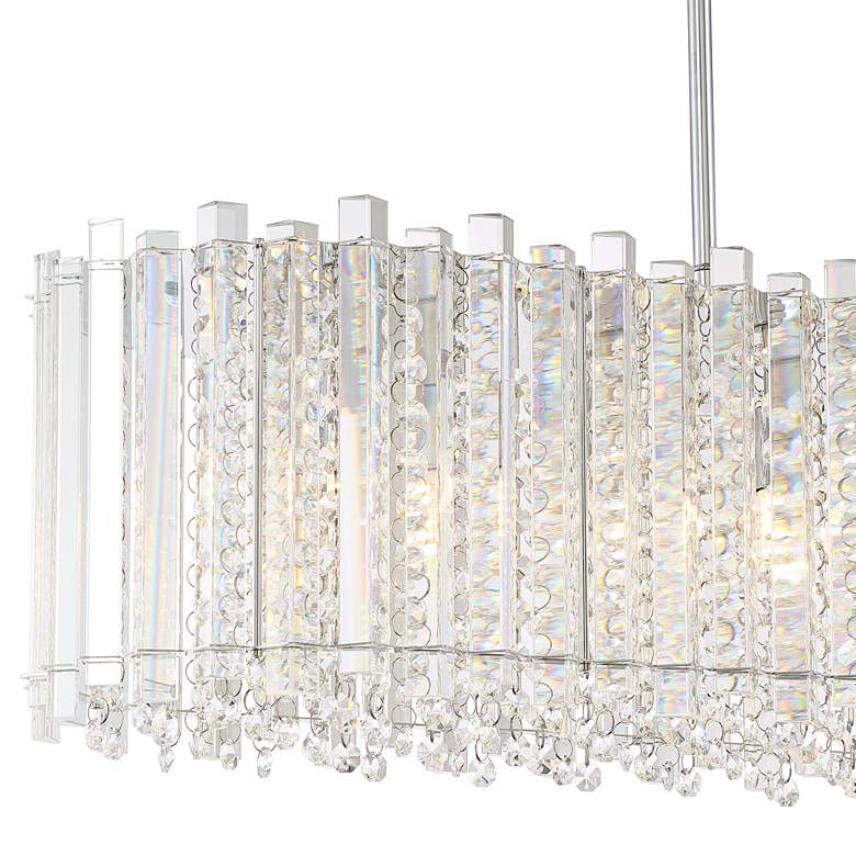 Image 3 Possini Euro Mirabell 34 inch Crystal LED Kitchen Island Linear Pendant more views