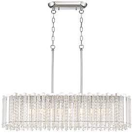 Image5 of Possini Euro Mirabell 34" Crystal LED Kitchen Island Linear Pendant more views