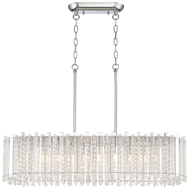 Image 5 Possini Euro Mirabell 34 inch Crystal LED Kitchen Island Linear Pendant more views