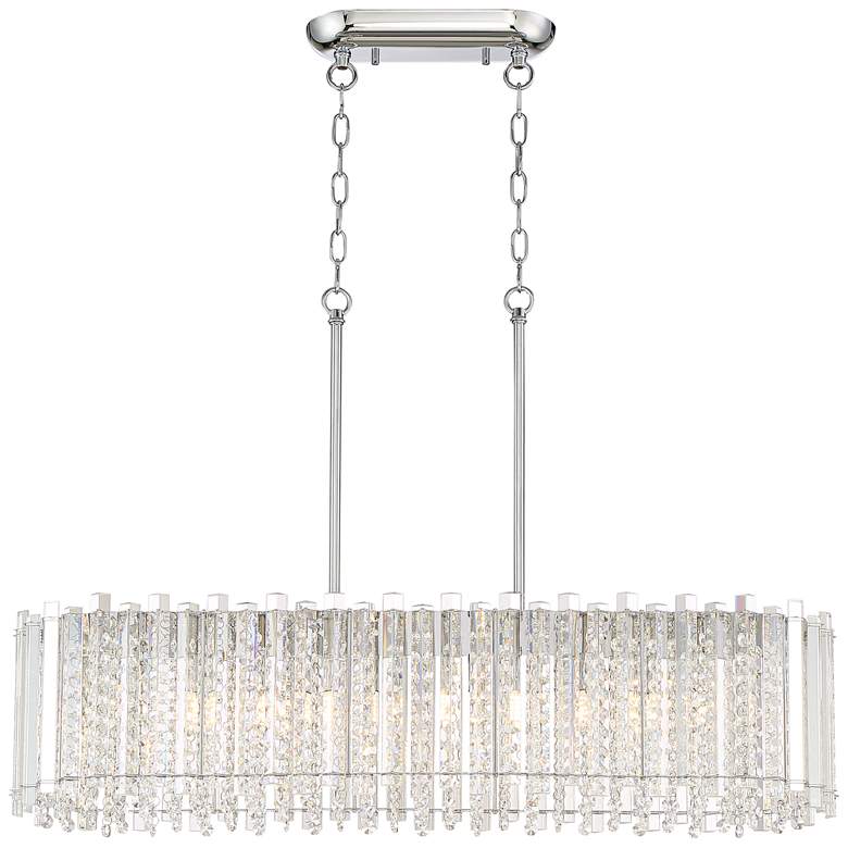 Image 5 Possini Euro Mirabell 34" Crystal LED Kitchen Island Linear Pendant more views