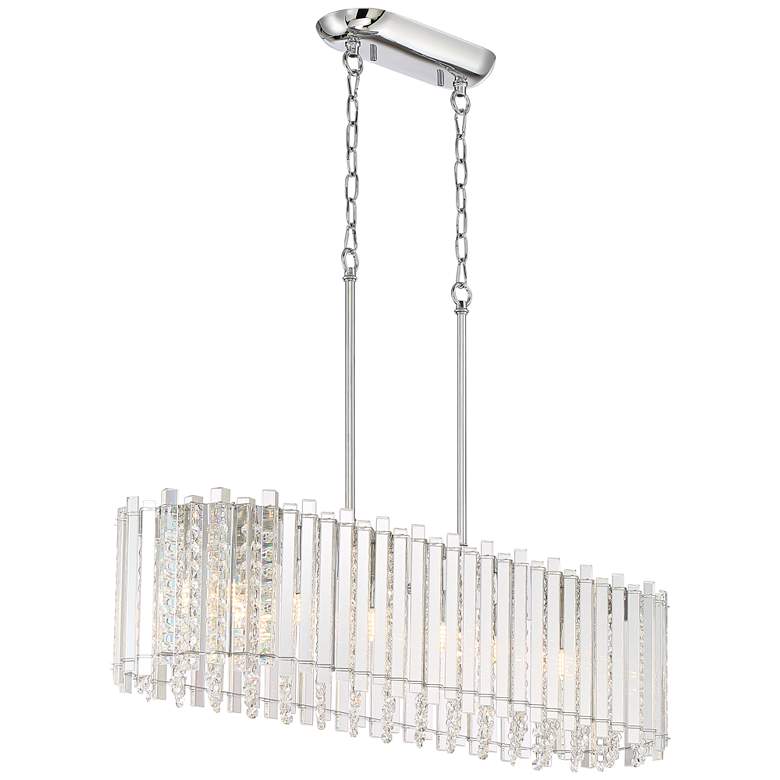 Image 6 Possini Euro Mirabell 34 inch Crystal LED Kitchen Island Linear Pendant more views