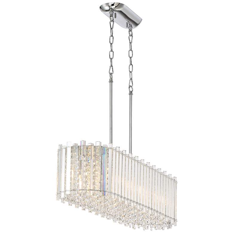 Image 7 Possini Euro Mirabell 34 inch Crystal LED Kitchen Island Linear Pendant more views