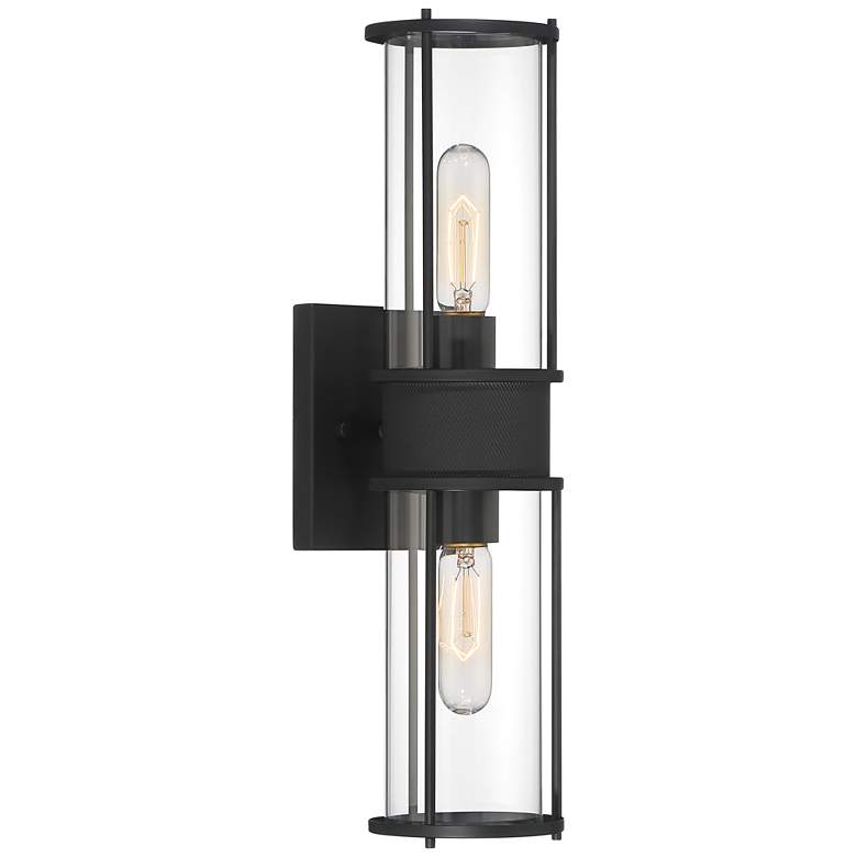 Image 2 Possini Euro Miranda 19 1/2" High Black 2-Light Wall Sconce