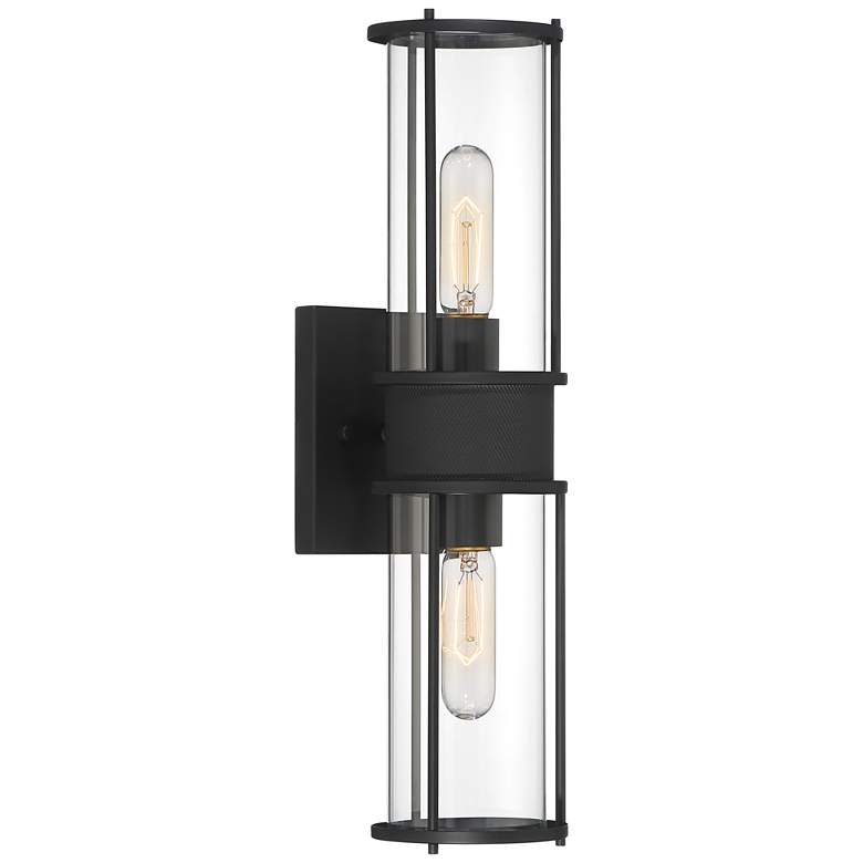 Image 2 Possini Euro Miranda 19 1/2 inch High Black 2-Light Wall Sconce