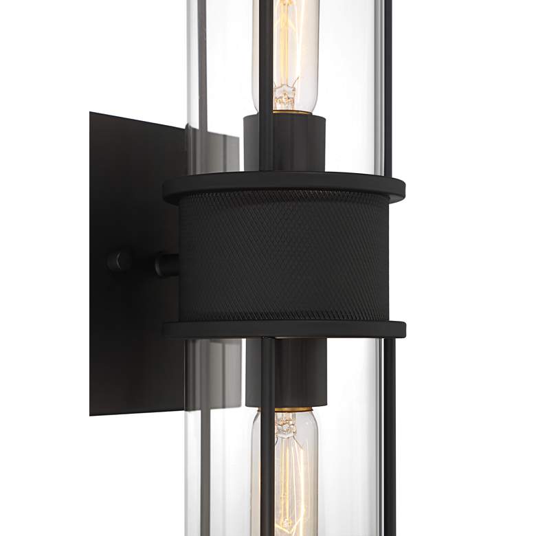 Image 3 Possini Euro Miranda 19 1/2" High Black 2-Light Wall Sconce more views