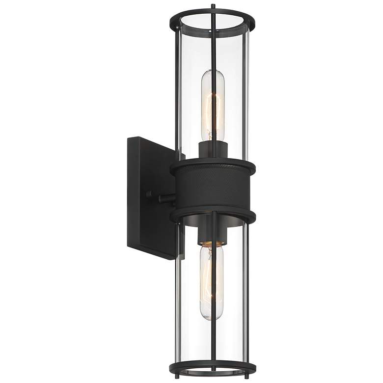 Image 6 Possini Euro Miranda 19 1/2 inch High Black 2-Light Wall Sconce more views