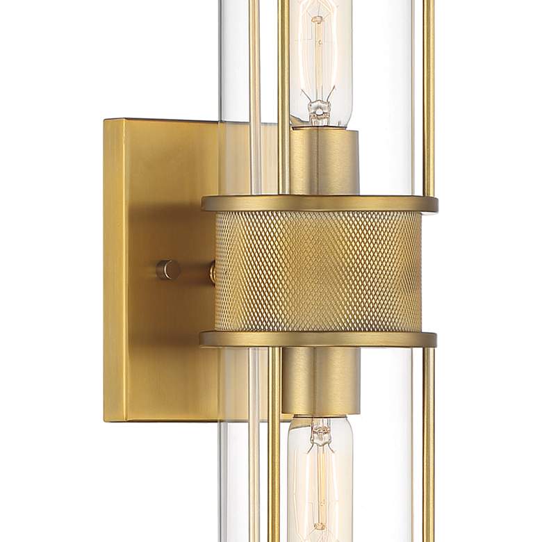 Image 3 Possini Euro Miranda 19 inch High Warm Brass 2-Light Wall Sconce more views