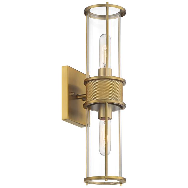 Image 6 Possini Euro Miranda 19 inch High Warm Brass 2-Light Wall Sconce more views