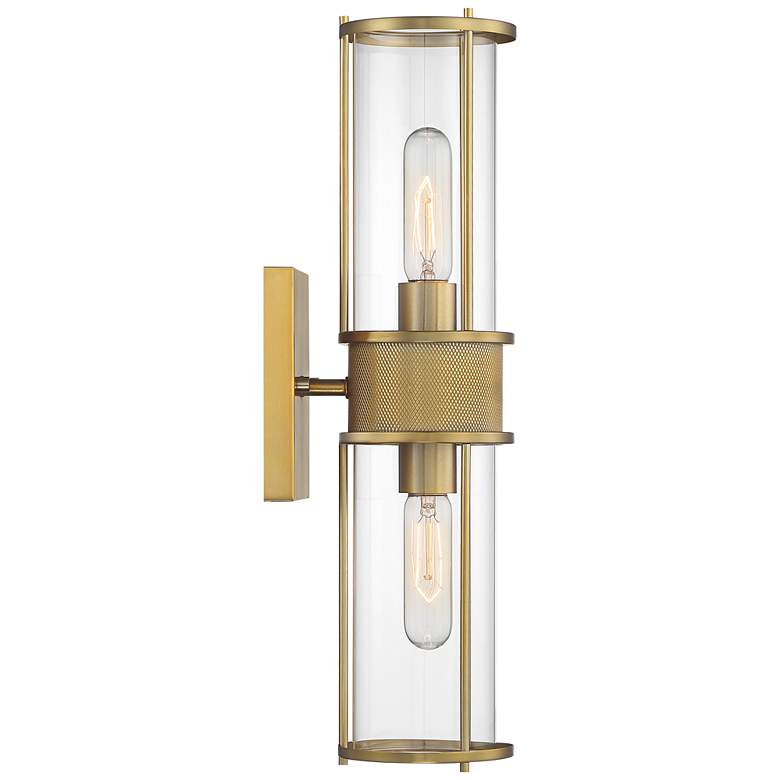 Image 7 Possini Euro Miranda 19 inch High Warm Brass 2-Light Wall Sconce more views