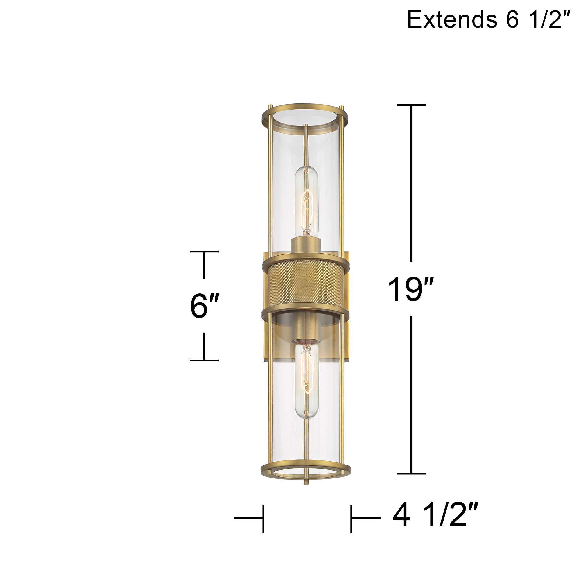 Possini Euro Miranda 19" High Warm Brass 2-Light Wall Sconce