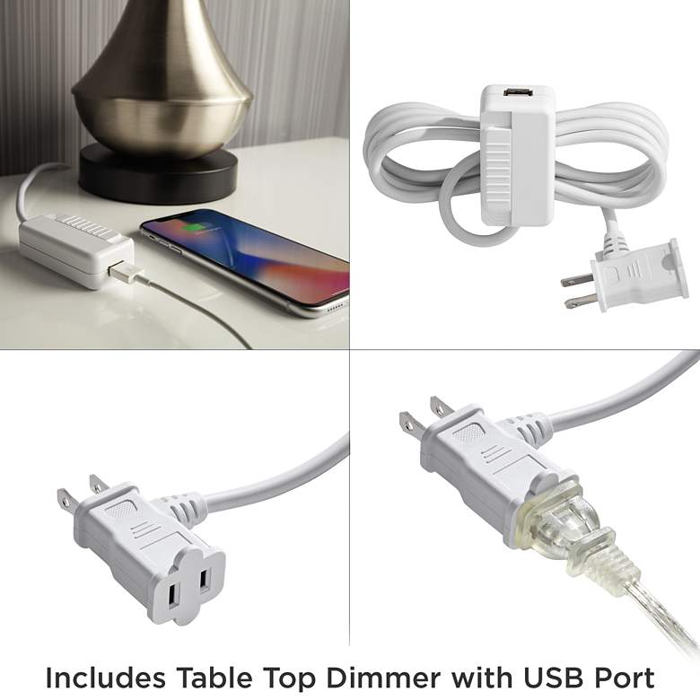 Image 7 Possini Euro Miriam 28 1/2" Modern Glass Table Lamp with USB Dimmer more views
