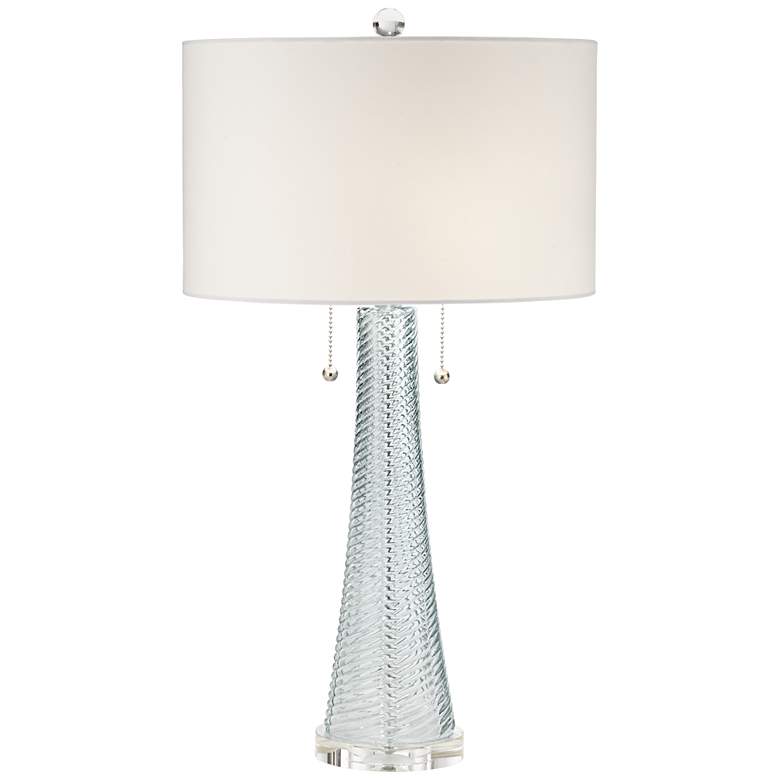 Image 2 Possini Euro Miriam 28 1/2" Swirl Blue Glass Coastal Modern Table Lamp