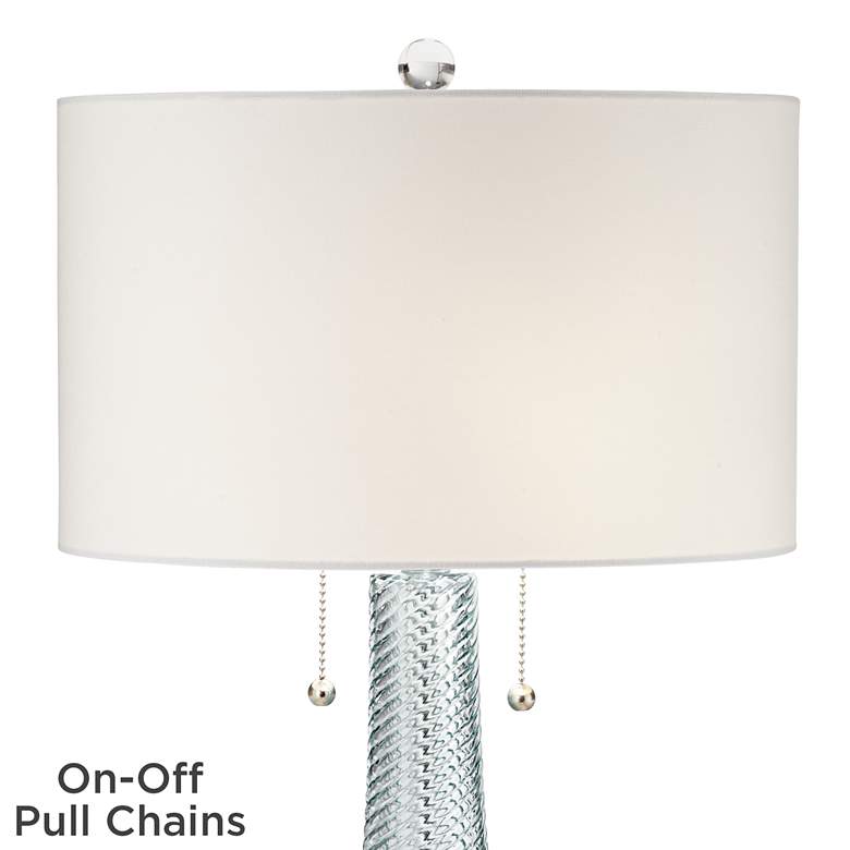 Image 4 Possini Euro Miriam 28 1/2" Swirl Blue Glass Coastal Modern Table Lamp more views