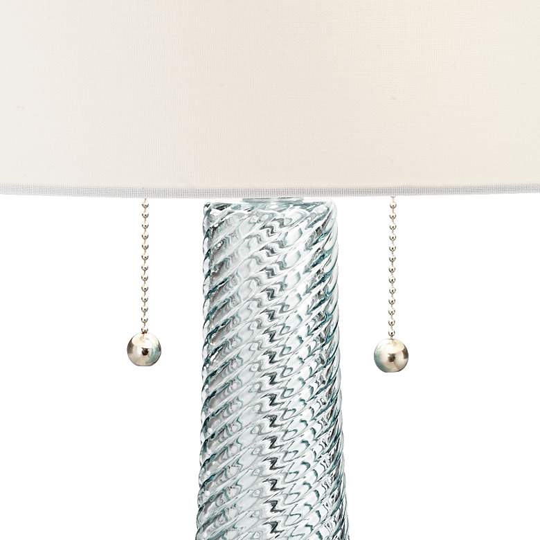 Image 5 Possini Euro Miriam 28 1/2" Swirl Blue Glass Coastal Modern Table Lamp more views