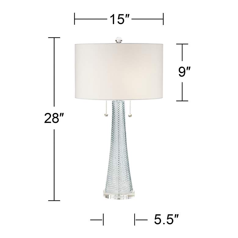 Image 7 Possini Euro Miriam 28 1/2 inch Swirl Blue Glass Coastal Modern Table Lamp more views