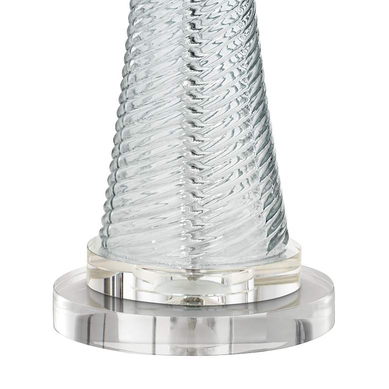 Image 5 Possini Euro Miriam 29 1/2 inch Aqua Glass Table Lamp with Acrylic Riser more views