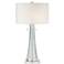Possini Euro Miriam Aqua Glass Table Lamp With 7" Wide Square Riser