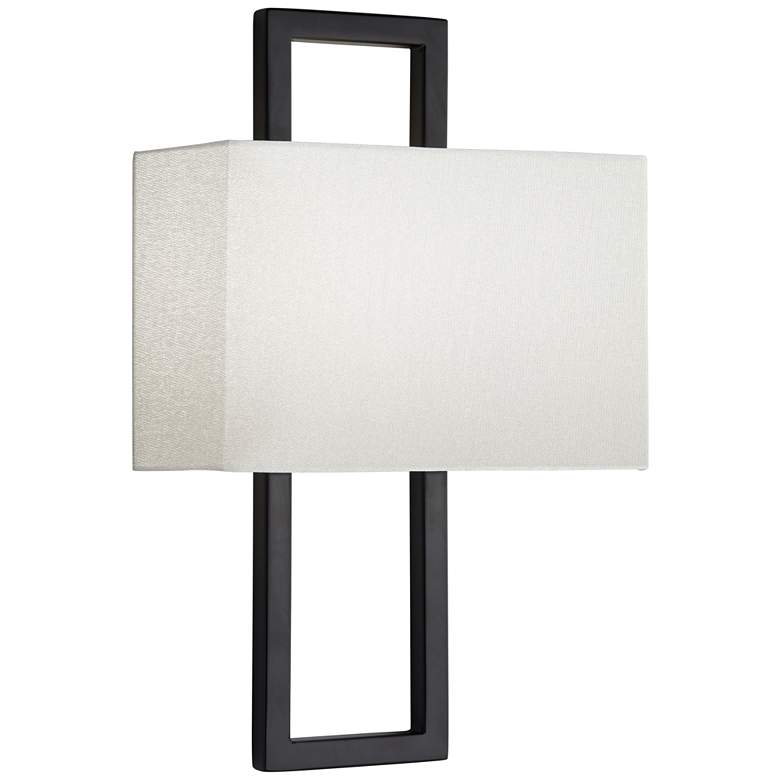 Image 2 Possini Euro Modena 15 1/2 inch High Black Rectangular Wall Sconce