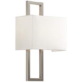 Image3 of Possini Euro Modena 15 1/2" High Brushed Nickel Rectangle Wall Sconce