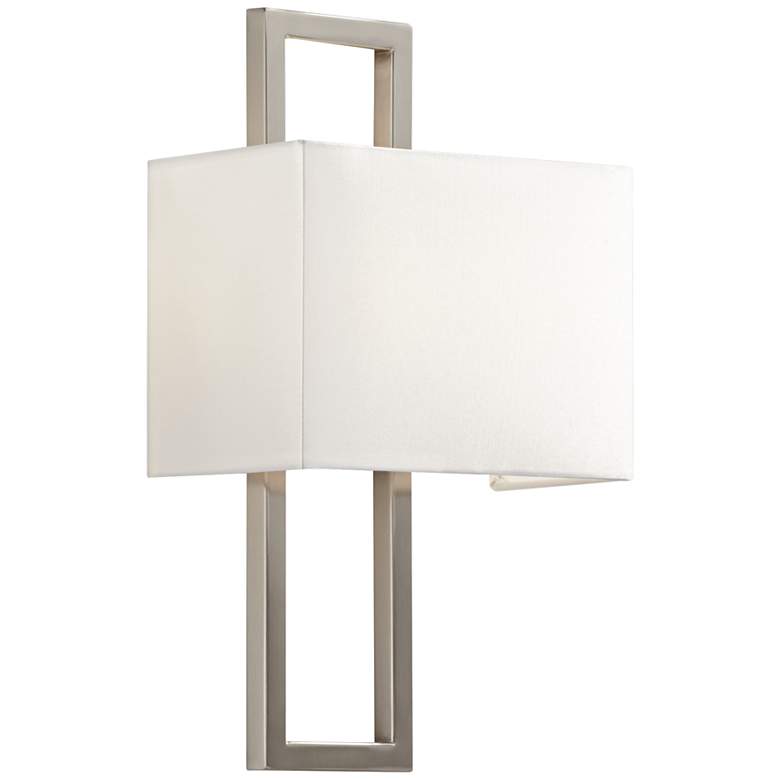 Image 3 Possini Euro Modena 15 1/2 inch High Brushed Nickel Rectangle Wall Sconce