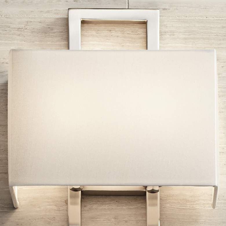 Image 4 Possini Euro Modena 15 1/2" High Brushed Nickel Rectangle Wall Sconce more views