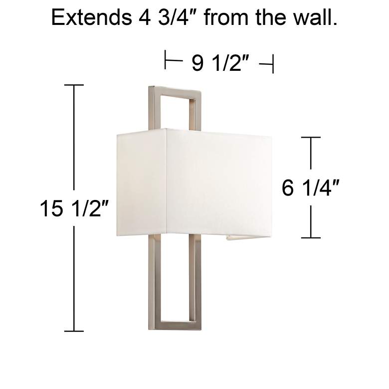 Image 6 Possini Euro Modena 15 1/2" High Brushed Nickel Wall Sconce Set of 2 more views