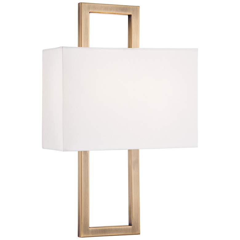 Image 3 Possini Euro Modena 15 1/2" High French Brass Rectangular Wall Sconce